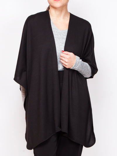 Cape châle en tricot léger pour femmes, en noir
