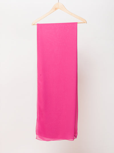Longue écharpe en mousseline de soie rose vif