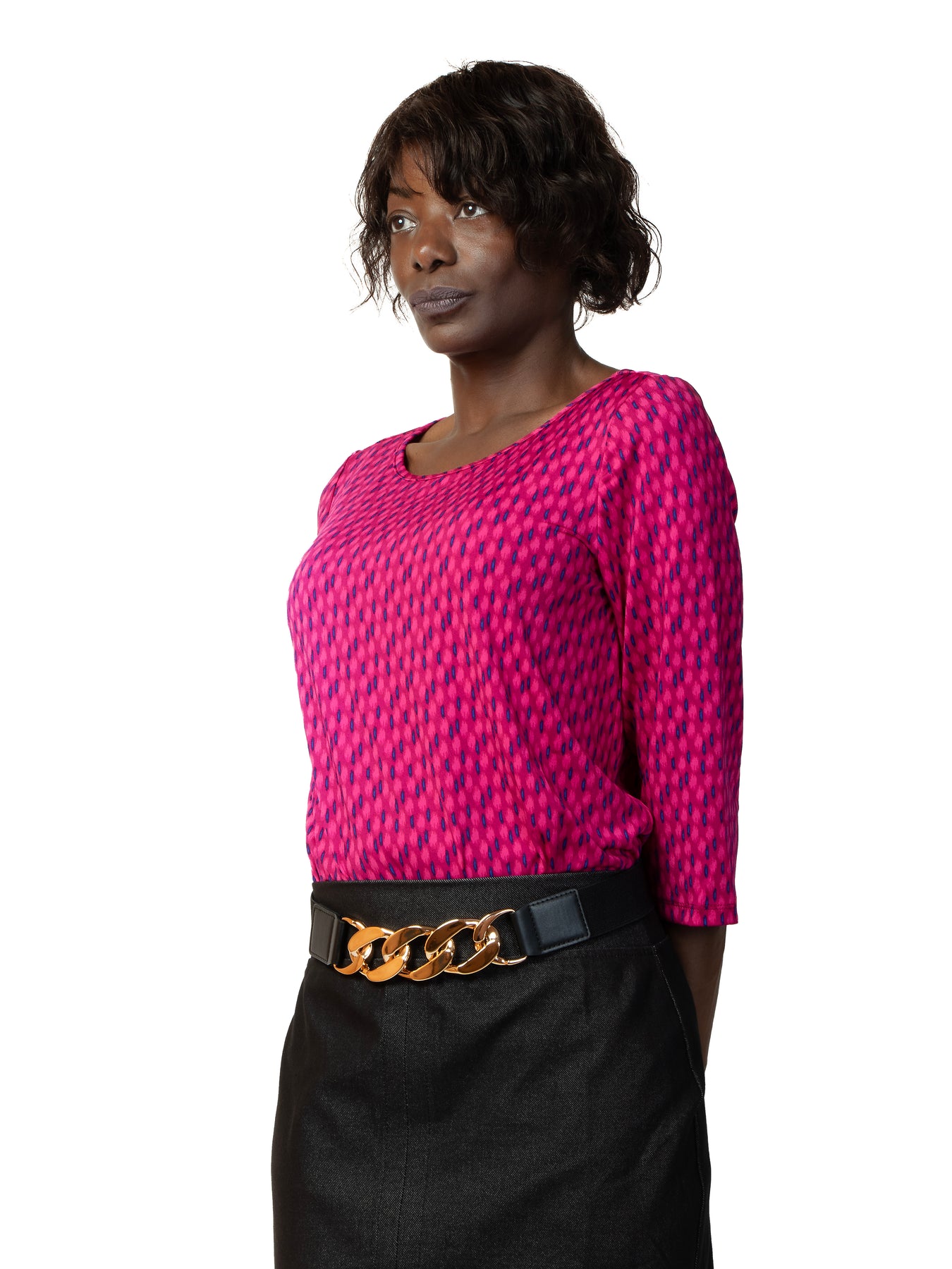 Kim & Co Printed Brazil Knit Jersey 3/4 Sleeve shirt – Kim & Co.