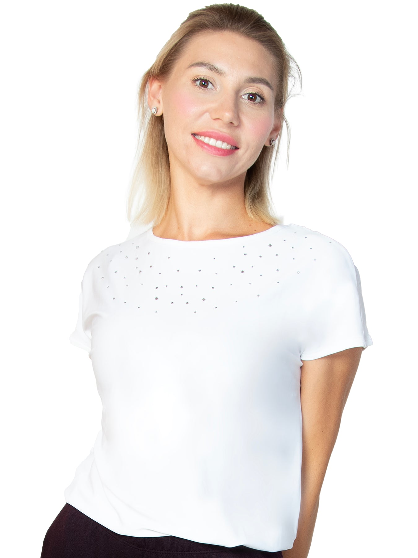 Kim & Co Deluxe Brazil Knit Jersey short dolman rhinestone print shirt ...