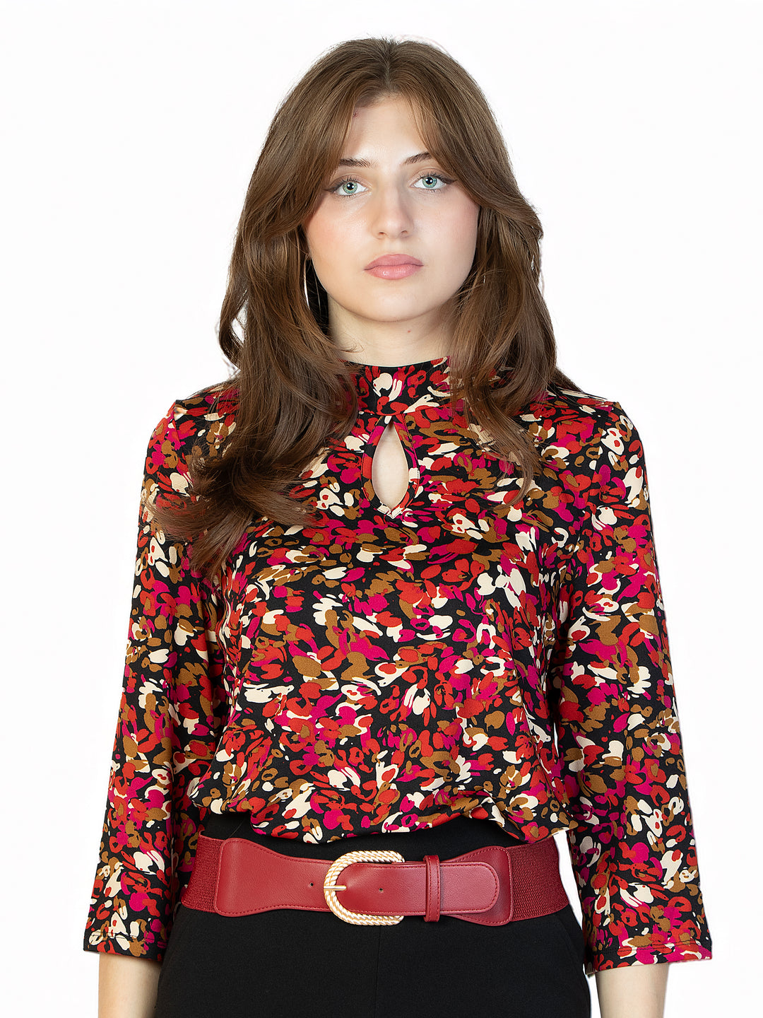 Jupe Femme Kim & Co. Taille XL Coupe A-line Motif Cachemire Multicolore - Midi