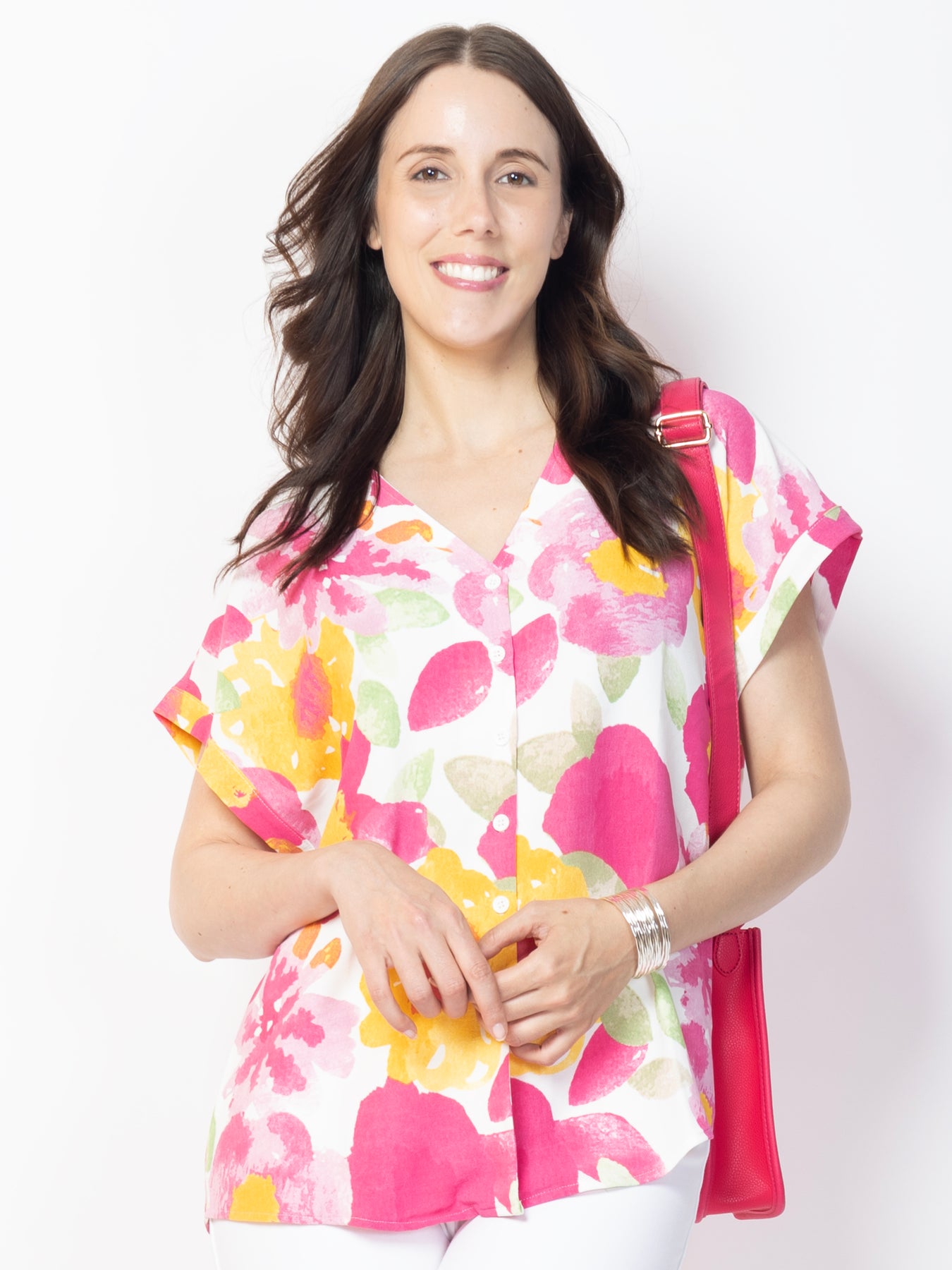 Kim & Co Top poplin short dolman sleeve shirt – Kim & Co.