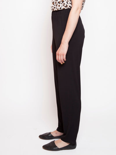 Women's Straight Leg Elastic Waist Pant in Black Made in Canada