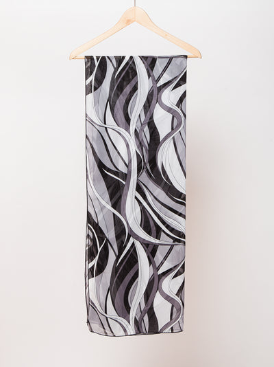 Women's abstract print chiffon scarf