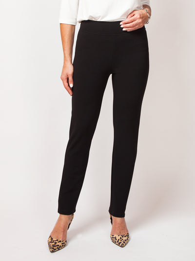 Women's stretch slim leg dress pant in black
